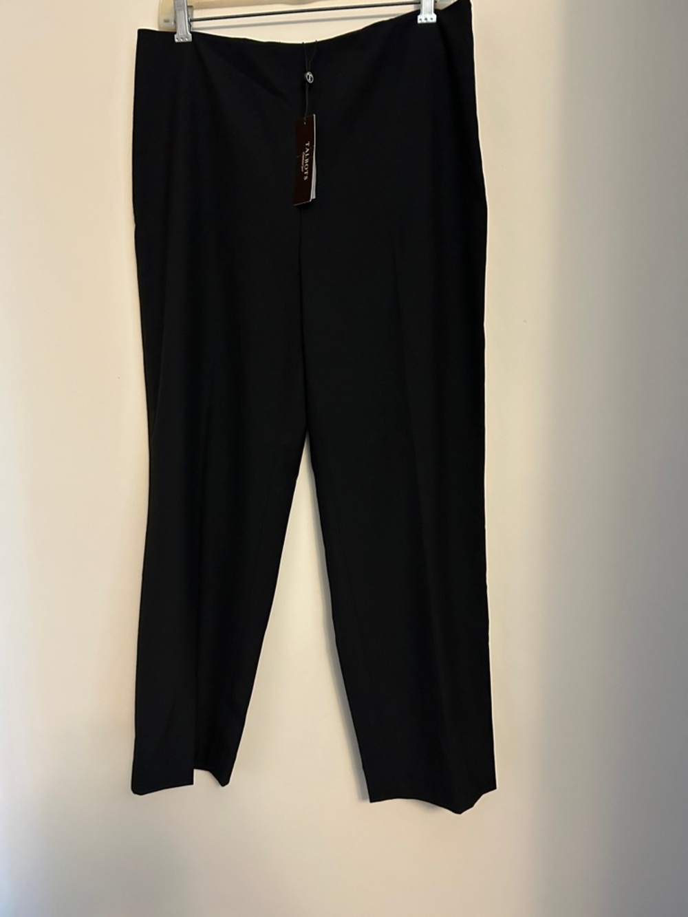 Talbots side zip polyester/viscose black pant smooth fit size 12P new w/tag